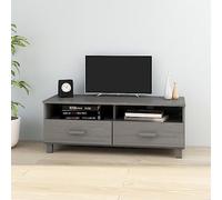 ROMHZKS Hamar Meuble TV en bois de pin massif Gris clair 106 x 40 x 40 cm