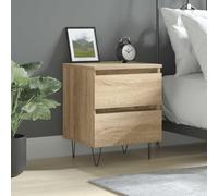 ROMHZKS Holzwerkstoff Nachttisch mit 2 Schubladen und Wandhalterung - Stabiles TV-Möbel mit feuchtigkeitsbeständiger Oberfläche für Bücher und Deko