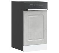 ROMHZKS Kalmar Cache-lave-vaisselle en matériau dérivé du bois avec espace de rangement, pieds réglables et design peu encombrant Gris béton 45 x 1,5 x 67 cm