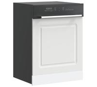 ROMHZKS Kalmar Cache-lave-vaisselle en matériau dérivé du bois avec espace de rangement, pieds réglables et design peu encombrant Blanc 60 x 1,5 x 67 cm