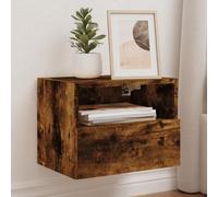 ROMHZKS Lot de 2 armoires murales en bois de chêne fumé pour TV, commode, banc, buffet, 40 x 30 x 30 cm