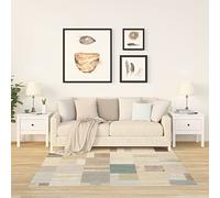 ROMHZKS Lot de 2 tables d'appoint en pin massif blanc 50 x 50 x 49 cm avec tiroir - Tables de salon stables en bois massif pour canapé et chambre à coucher, tables de chevet ou tables basses