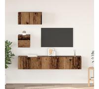 ROMHZKS Lot de 4 armoires murales en bois vieilli - Table basse suspendue - Buffet de salon - 30,5 x 30 x 30 cm - Moyen