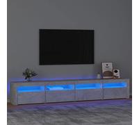 ROMHZKS Meuble TV avec lumières LED gris béton - Commode TV - Banc TV - Commode - Buffet suspendu - 240 x 35 x 40 cm