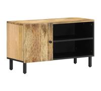 ROMHZKS Meuble TV - Banc TV - Meuble HiFi - Table basse - 80 x 31 x 46 cm - En bois massif de mangue