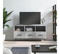 ROMHZKS Meuble TV gris béton meuble TV banc TV commode buffet salon 102 x 36 x 50 cm en matériau dérivé du bois