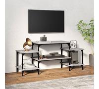 ROMHZKS Meuble TV gris Sonoma Armoire de salon Buffet TV Banc Commode 117 x 35 x 52 cm Matériau dérivé du bois