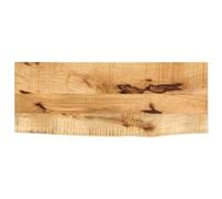 ROMHZKS Plateau de table 80 x 20 x 2,5 cm - Bord d'arbre en bois massif de manguier brut - Plateau en bois véritable - Pour bureau, table à manger
