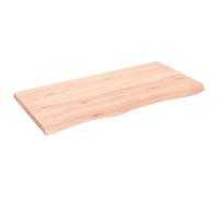 ROMHZKS Plateau de table en chêne massif non traité - 100 x 50 x 2 cm - Avec bord naturel - Fabriqué à la main - Pour rénovation de table, projet de bricolage