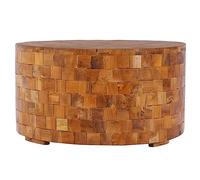 ROMHZKS Table basse en mélange de bois dur, table d'appoint avec veinures uniques, multifonctionnelle comme table de plantation et table de salon, robuste et durable