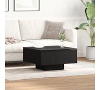 ROMHZKS Table basse moderne en chêne noir - Table d'appoint carrée avec lignes épurées pour salon et bureau - 60 x 60 cm - Robuste et facile à monter