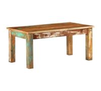 ROMHZKS Table basse rétro en bois massif recyclé - Table d'appoint robuste pour le salon, la salle à manger et plus encore - Design unique avec aspect bois recyclé