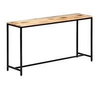 ROMHZKS Table console 140 x 35 x 76 cm en bois massif mangue avec pieds en fer - Table d'appoint robuste pour salon et couloir - Charme industriel et artisanat exclusif