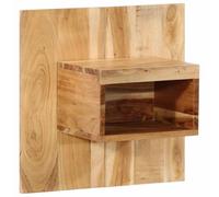 ROMHZKS Table de chevet murale en bois d'acacia avec espace de rangement pour chambre à coucher, console murale robuste au grain unique et couleur polyvalente