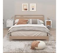 ROMHZKS Wand Nachttisch aus Holzwerkstoff mit Stauraum und stabiler Oberplatte für Wohnzimmer Schlafzimmer Wandmontage Möbel