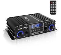 Romicta Amplificateur Stéréo Bluetooth 5.0 à 4 Canaux - 4x50W Hi-FI, 1200W Max - ampli Récepteur Audio Classe D avec USB/SD/FM pour Home Cinéma & Karaoké - Télécommande et Adaptateur Inclus