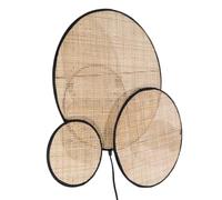Romimex Applique murale noire naturelle 11 x 52 x 52 cm rotin