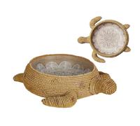 Romimex Centre de Table Beige Naturel polyrésine Tortue 26 x 5 x 24 cm