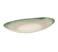 Romimex Centre de Table Blanc Vert céramique 24 x 6 x 40 cm