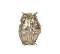 Romimex Figurine décorative argentée en résine Hibou 11 x 15 x 10 cm
