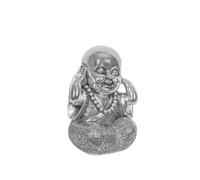 Romimex Figurine décorative argentée en résine Moine Oreilles 16 x 22 x 15 cm