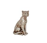 Romimex Figurine décorative argentée en résine Tigre 15 x 21 x 9 cm