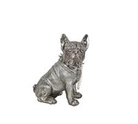 Romimex Figurine décorative argentée résine Chien 24 x 29 x 17 cm