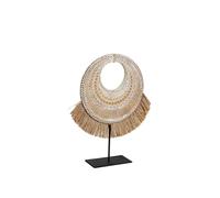 Romimex Figurine décorative Beige Naturel 6 x 29 x 26 cm avec Franges Disque