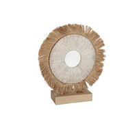 Romimex Figurine décorative Beige Naturel 8 x 33 x 29 cm avec Franges Disque