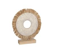 Romimex Figurine décorative Beige Naturel 8 x 40 x 36 cm avec Franges Disque