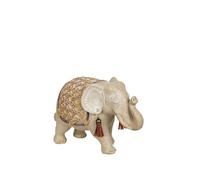 Romimex Figurine décorative Beige Naturel en polyrésine éléphant 9 x 13 x 20 cm