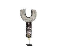 Romimex Figurine décorative Blanc Noir Collier de Coquillages 32 x 60 x 2 cm
