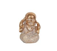Romimex Figurine décorative dorée en résine Moine Oreilles 16 x 22 x 15 cm