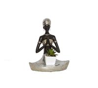 Romimex Figurine décorative Marron en résine Africaine 20 x 24 x 12 cm