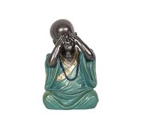 Romimex Figurine décorative Turquoise dorée Moine 11 x 18 x 11 cm