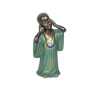 Romimex Figurine décorative Turquoise dorée Moine 13 x 25 x 9 cm