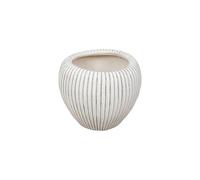 Romimex Jardinière Beige en céramique à Rayures 20 x 17 x 20 cm