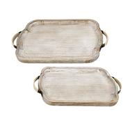Romimex Jeu de Plateaux en Bois Naturel 2 pièces - Marque EAN : 8435700830022