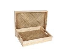 Romimex Jeu de Plateaux en Osier Naturel MDF 2 pièces - Marque EAN : 8435700824236