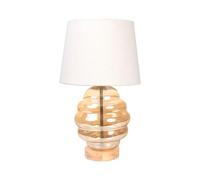 Romimex Lampe de table beige verre 25 x 42 x 25 cm