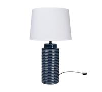 Romimex Lampe de table bleu cobalt céramique 28 x 48 x 28 cm
