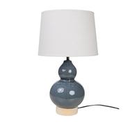 Romimex Lampe de table bleue beige céramique 28 x 47 x 28 cm