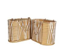 Romimex Lot de 2 paniers naturels