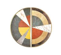 Romimex Lot de 2 Tableaux Multicolores Acrylique Aluminium Abstrait 70 x 70 x 3 cm