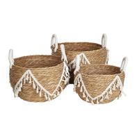 Romimex Lot de 3 paniers naturels