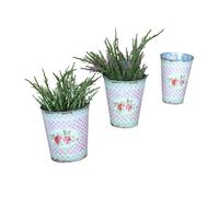 Romimex Lot de 3 Pots de Fleurs Multicolores en métal