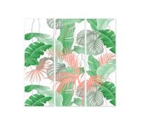 Romimex Lot de 3 Tableaux Multicolores en Bois 120 x 120 x 4 cm