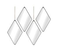 Romimex Lot de 4 miroirs Noirs en polystyrène 17 x 27 x 1 cm