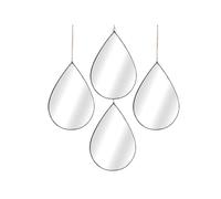 Romimex Lot de 4 miroirs Noirs en polystyrène 19 x 27 x 1 cm