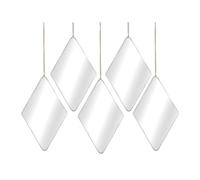 Romimex Lot de 5 miroirs argentés en polystyrène 17 x 27 x 1 cm